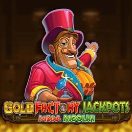Official Jackpots logo: Gold Factory Jackpots Mega Moolah by Aurum Signature Studios at Lucky Start Casino