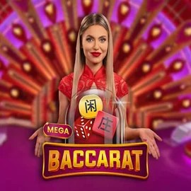 Mega Baccarat logo by Pragmatic Play at Lucky Start Casino